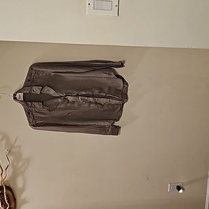 Rag & Bone Tan/Multicolor Houndstooth Check Rayon Shirt Size Medium